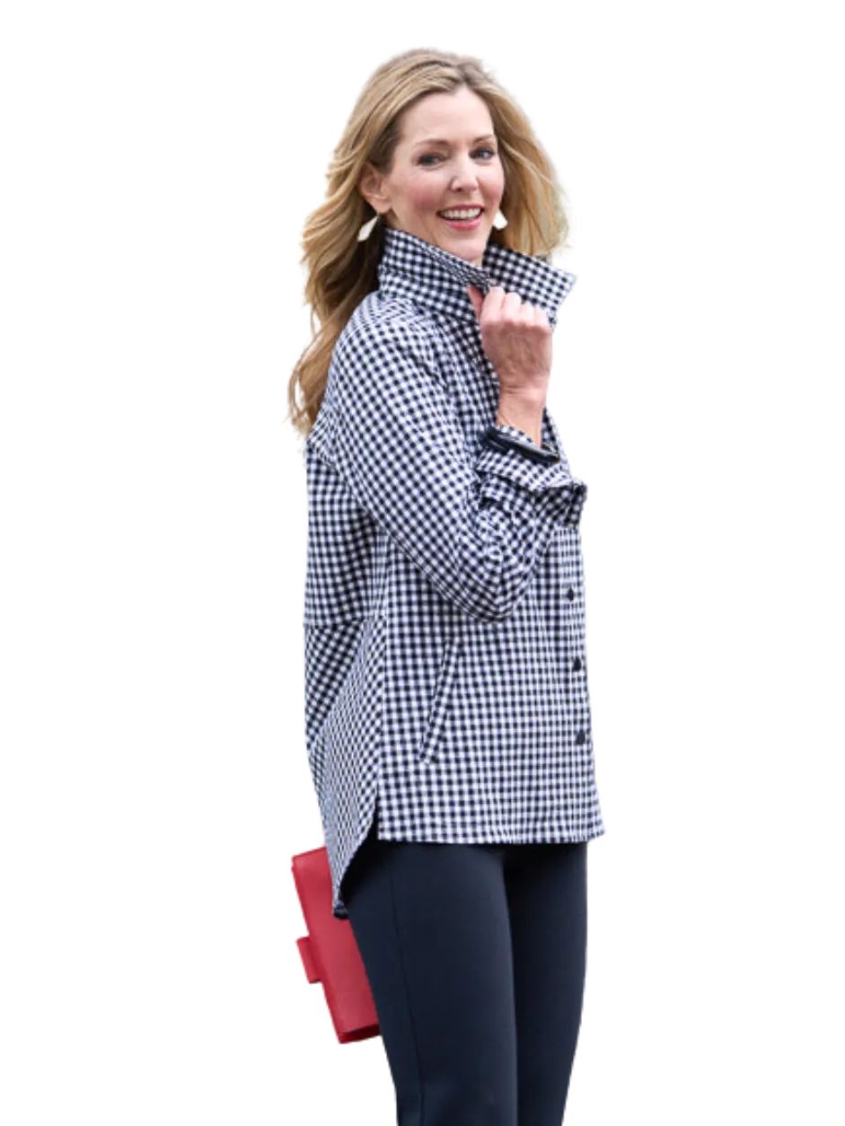 Stretch Seersucker Gingham Tunic