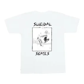 Suicidal Skates Pool Skater 80s T-Shirt White/Black