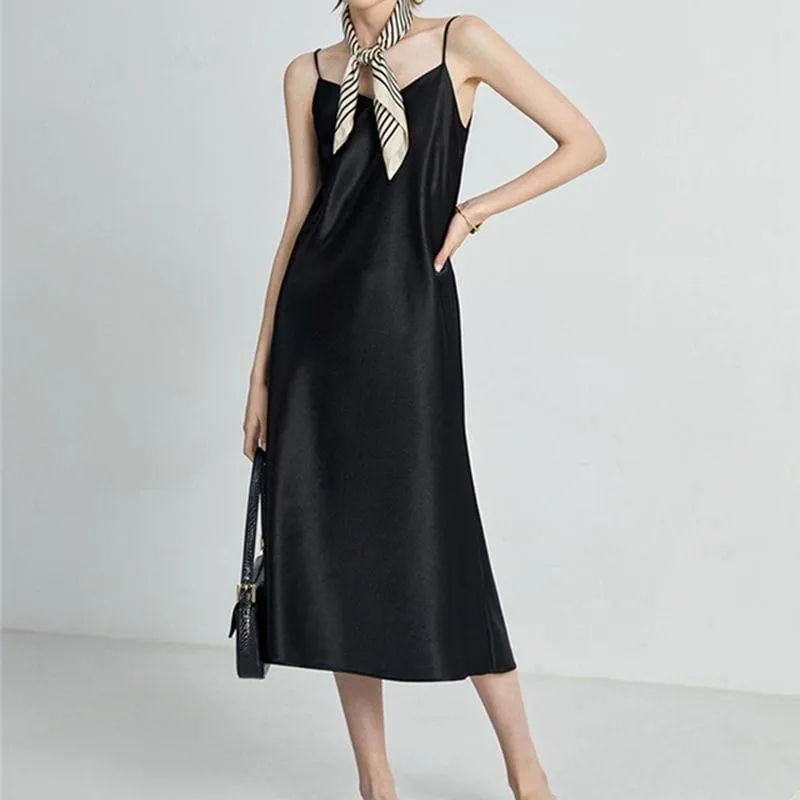 Summer Strap Satin Maxi Long Party Dress