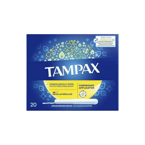 TAMPAX REGULAR CARDBOARD APPLICATOR 20PCS