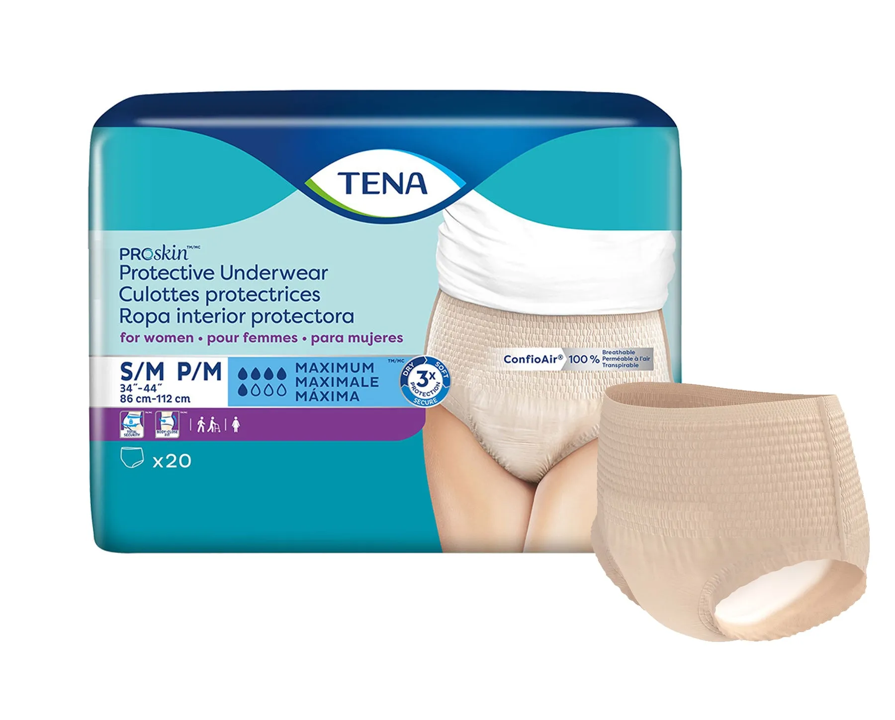 TENA ProSkin Incontinence Underwear for Women with Maximum Absorbency