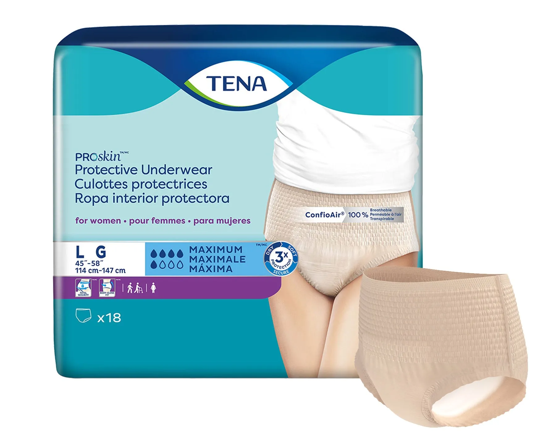 TENA ProSkin Incontinence Underwear for Women with Maximum Absorbency