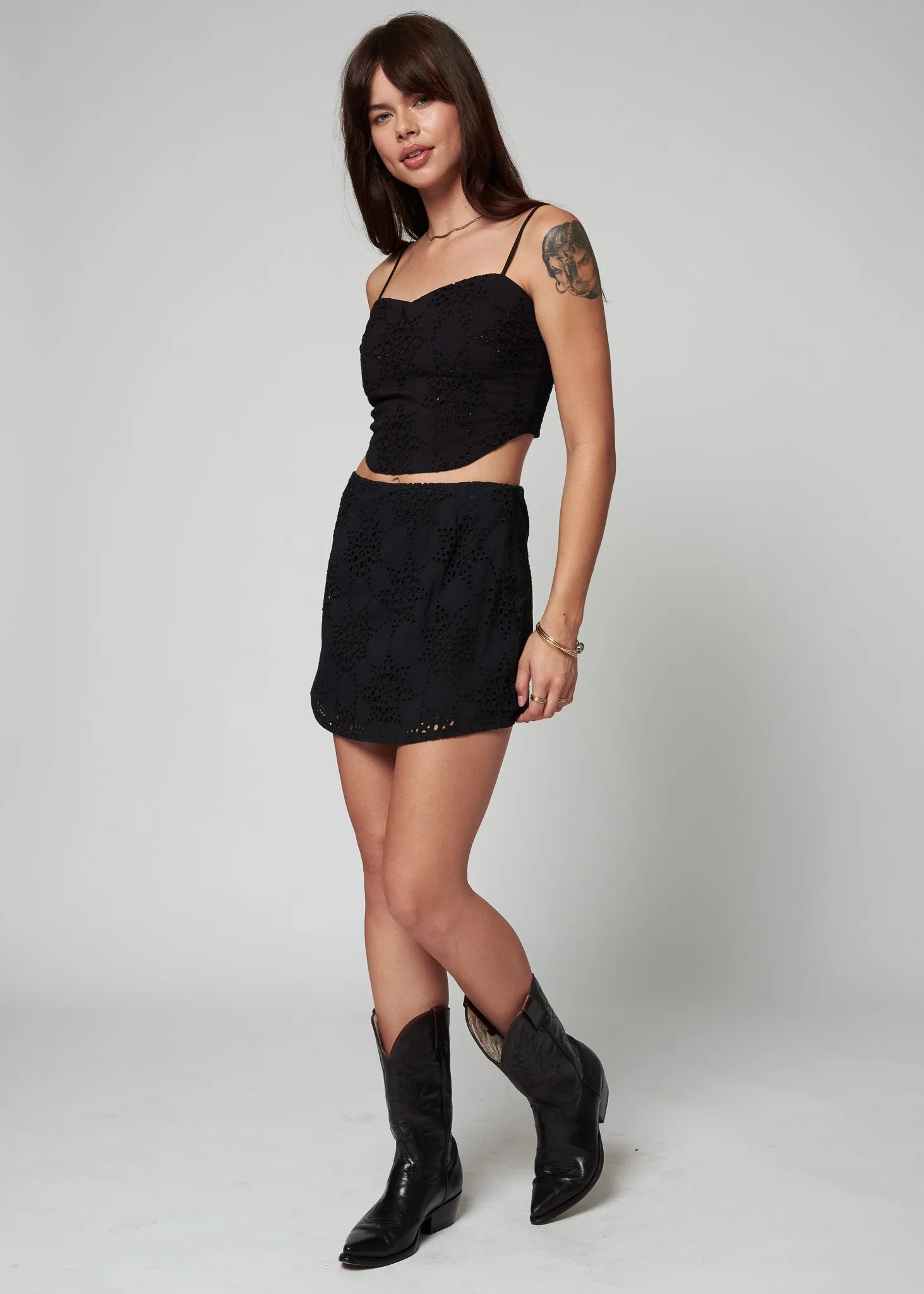 THE EYELIT SLIP MINI SKIRT