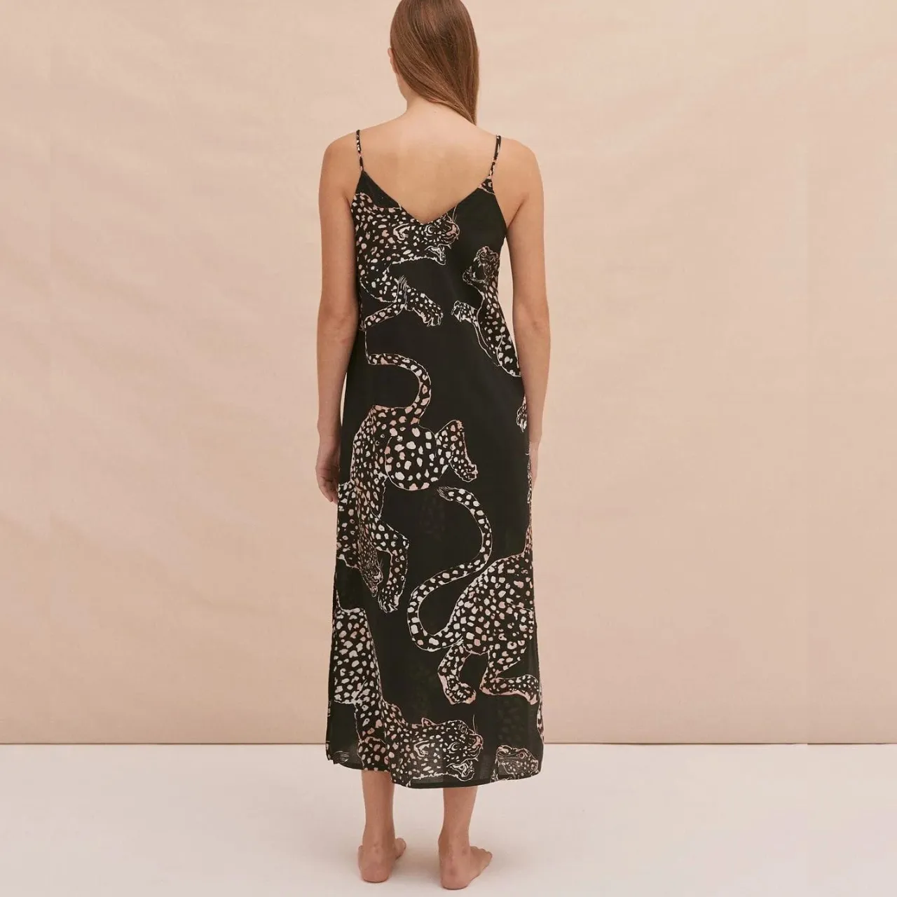 The Jag Print Navy Slip Nightie