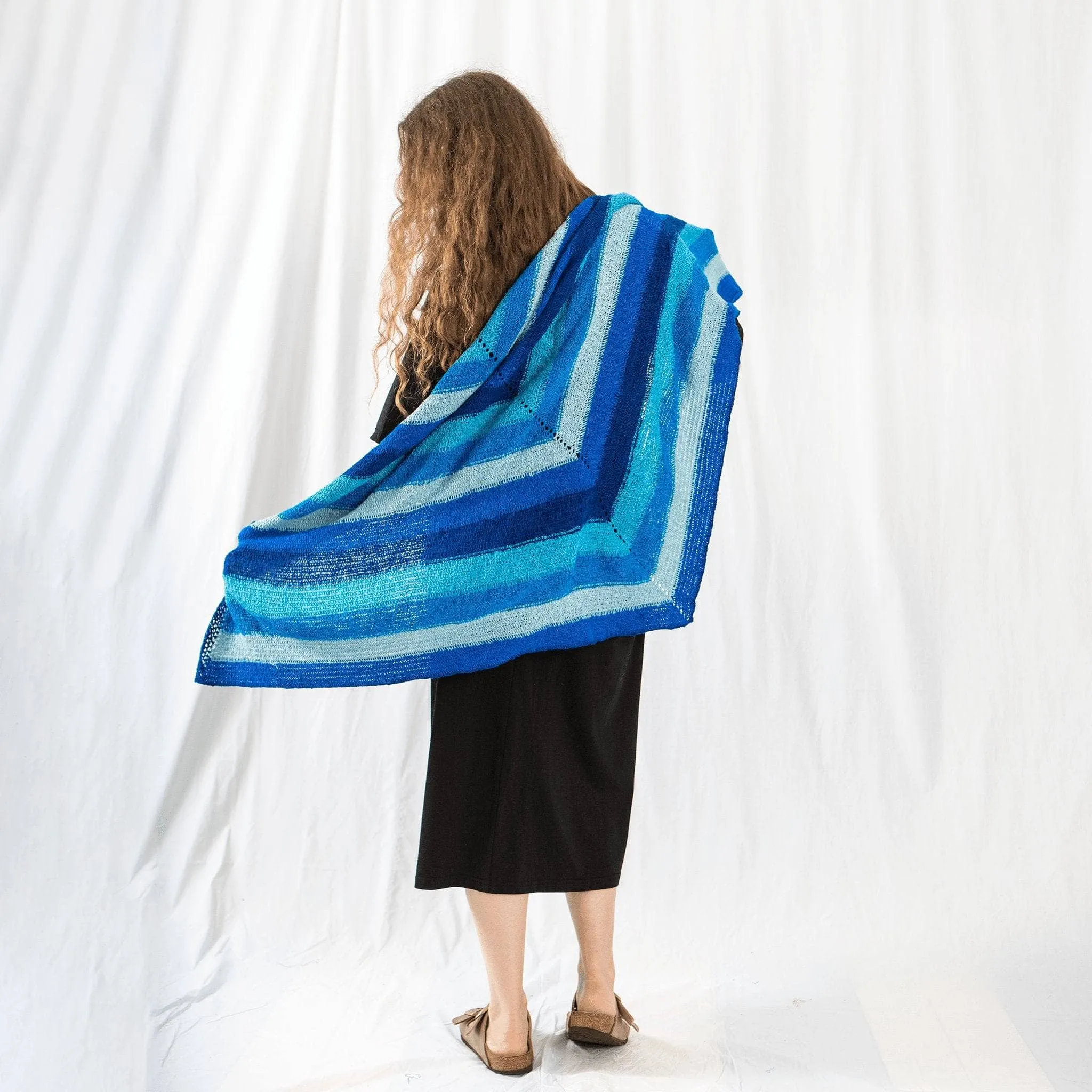 Tunisian Striped Shawl - Crochet Kit