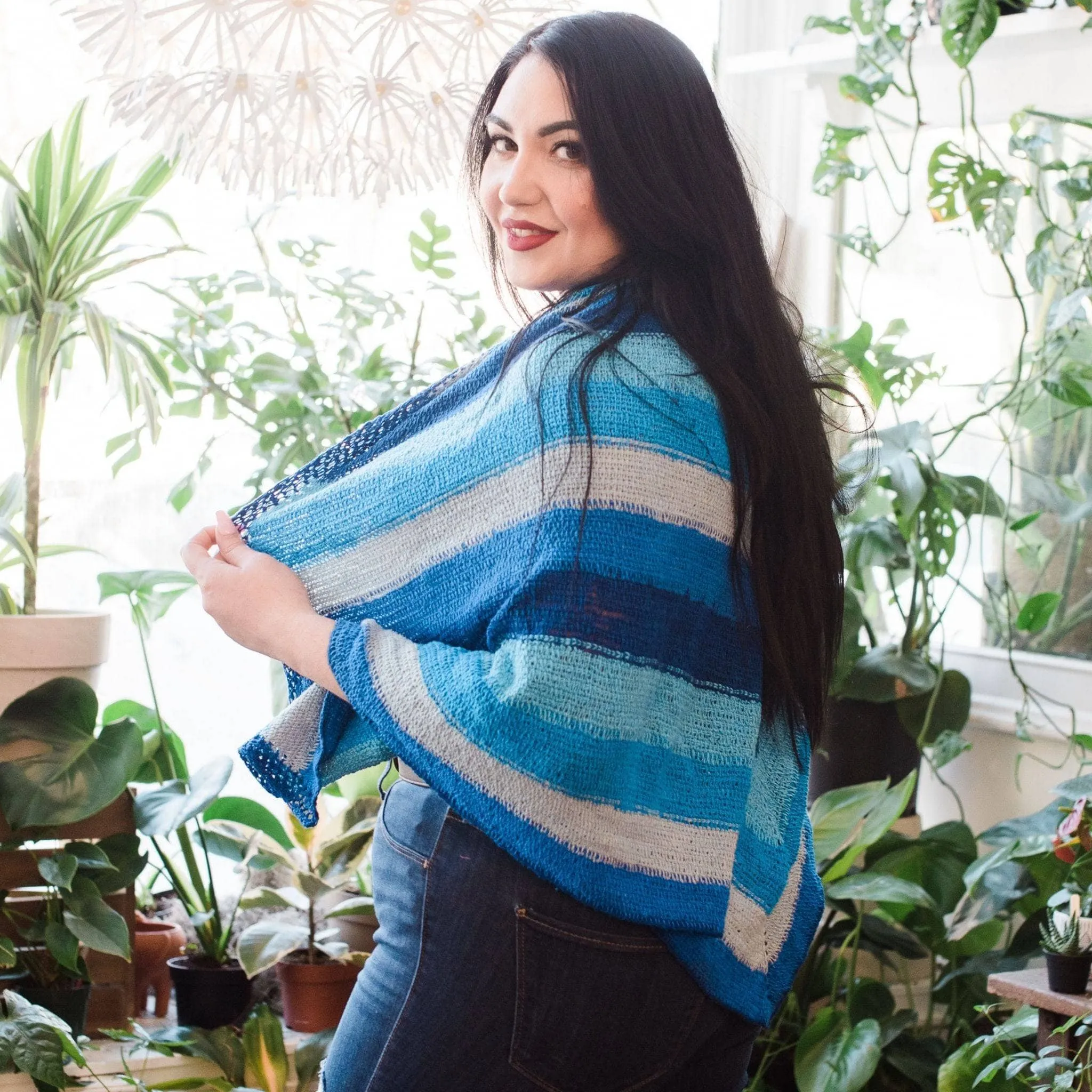 Tunisian Striped Shawl - Crochet Kit