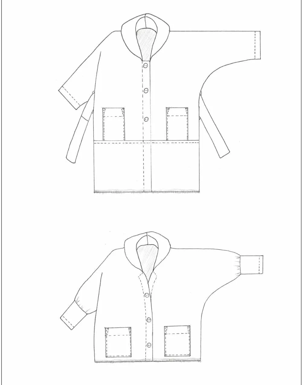 Unisex Coat Zero Waste Sewing Pattern PDF, Birgitta Helmersson