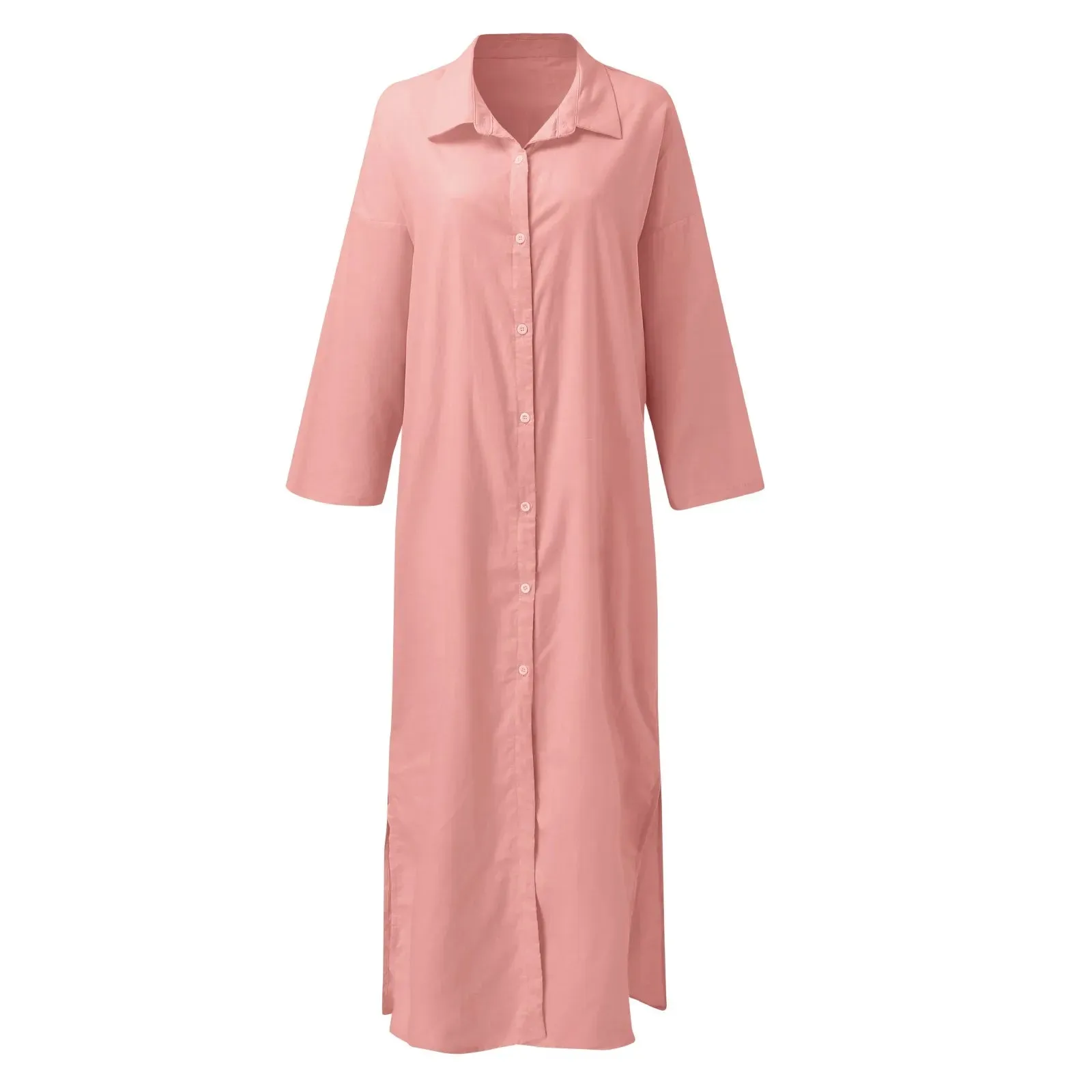 Uniwim Cotton Linen Long Shirt Dress for Women 2023 Summer Pure Color Casual Short Sleeve Dress Beach Female Clothing Y2K Vestido Robe