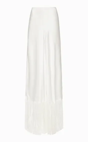 Urchin Fringed Slip Skirt | Ivory