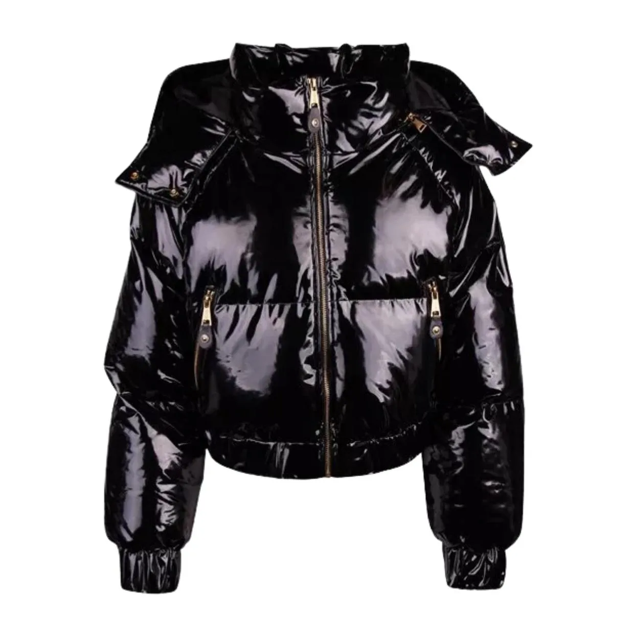 Versace Jeans Couture Vinyl Black Puffer Jacket