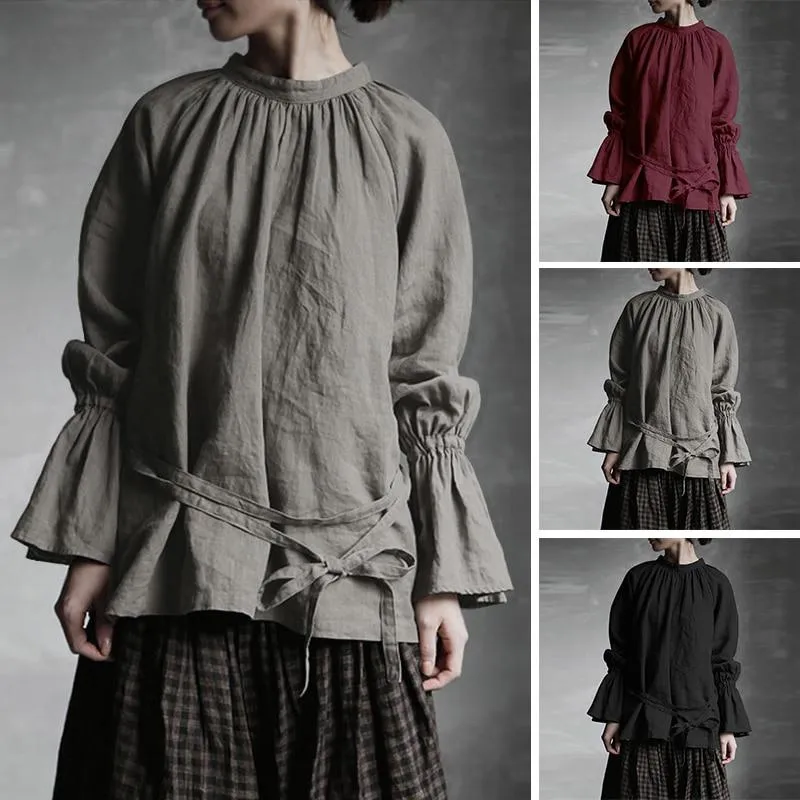 Victorian Era Flare Sleeve Cotton Shirt