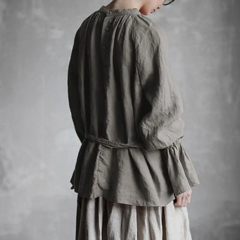 Victorian Era Flare Sleeve Cotton Shirt