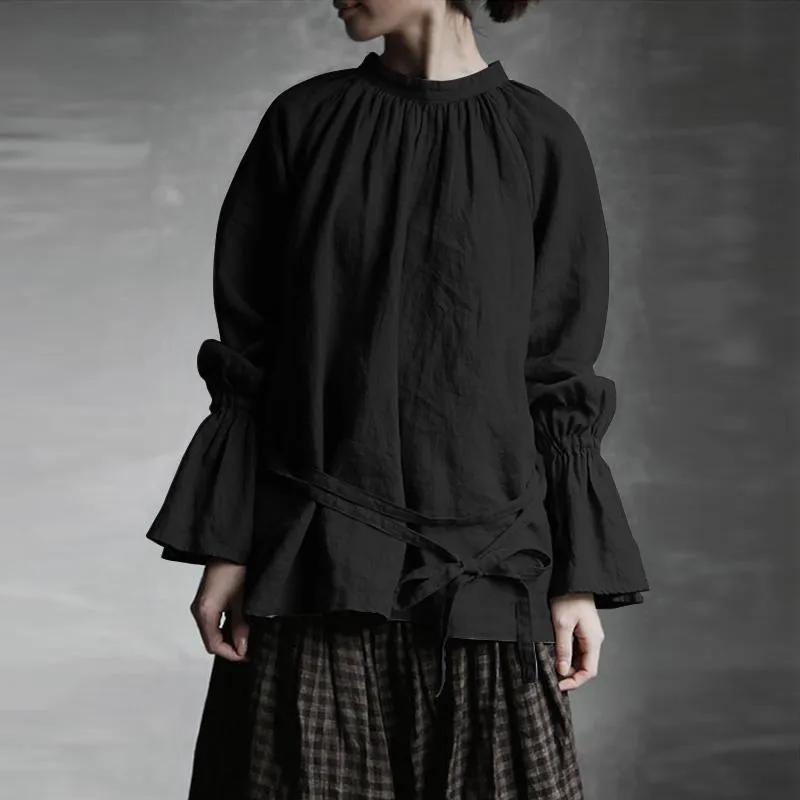 Victorian Era Flare Sleeve Cotton Shirt