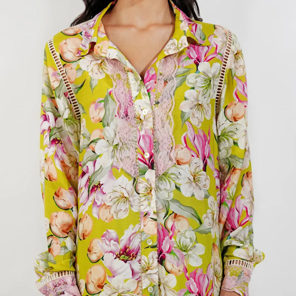 Vintage Floral Shirt Set