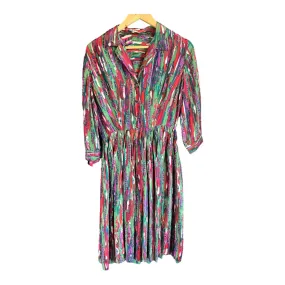 Vintage Multi-Coloured long Sleeved Dress UK Size 10