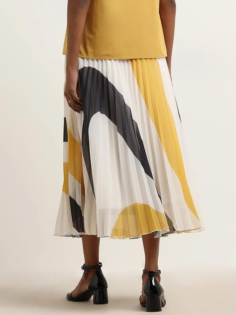 Wardrobe Yellow Accordion Pleated High-Rise Skirt