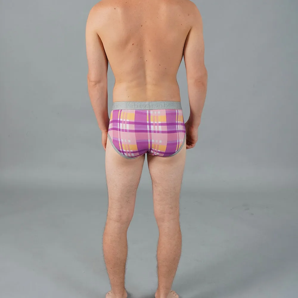 Wayne Brief | Plaid Purple/Grey