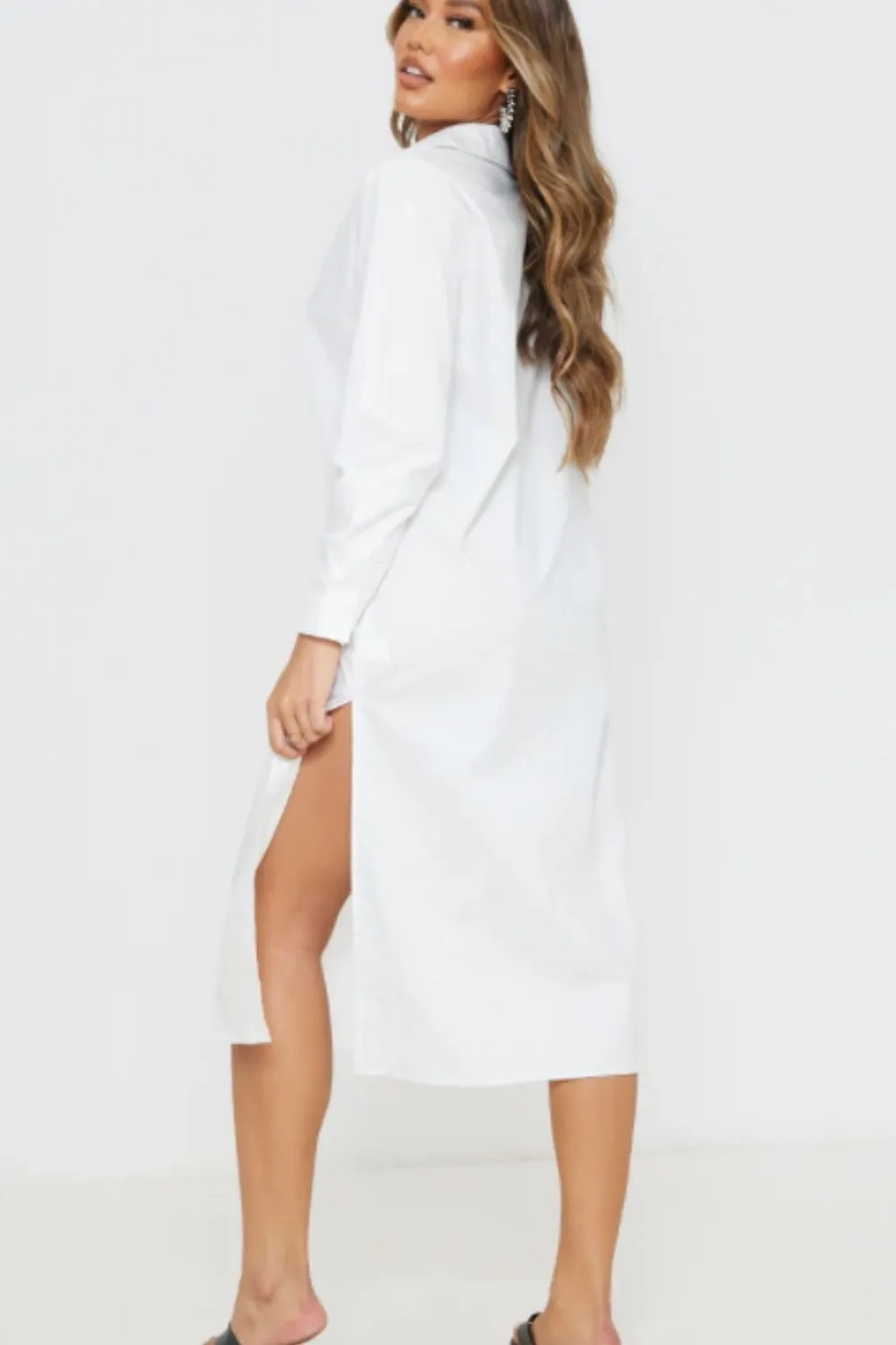 White Collar Midi Dress