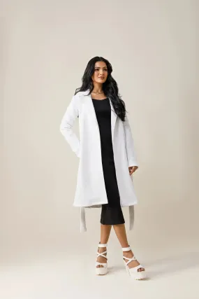 White Long Lapel Coat