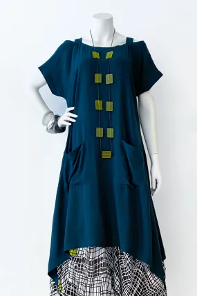 Wide Neck Tunic in Teal Boston