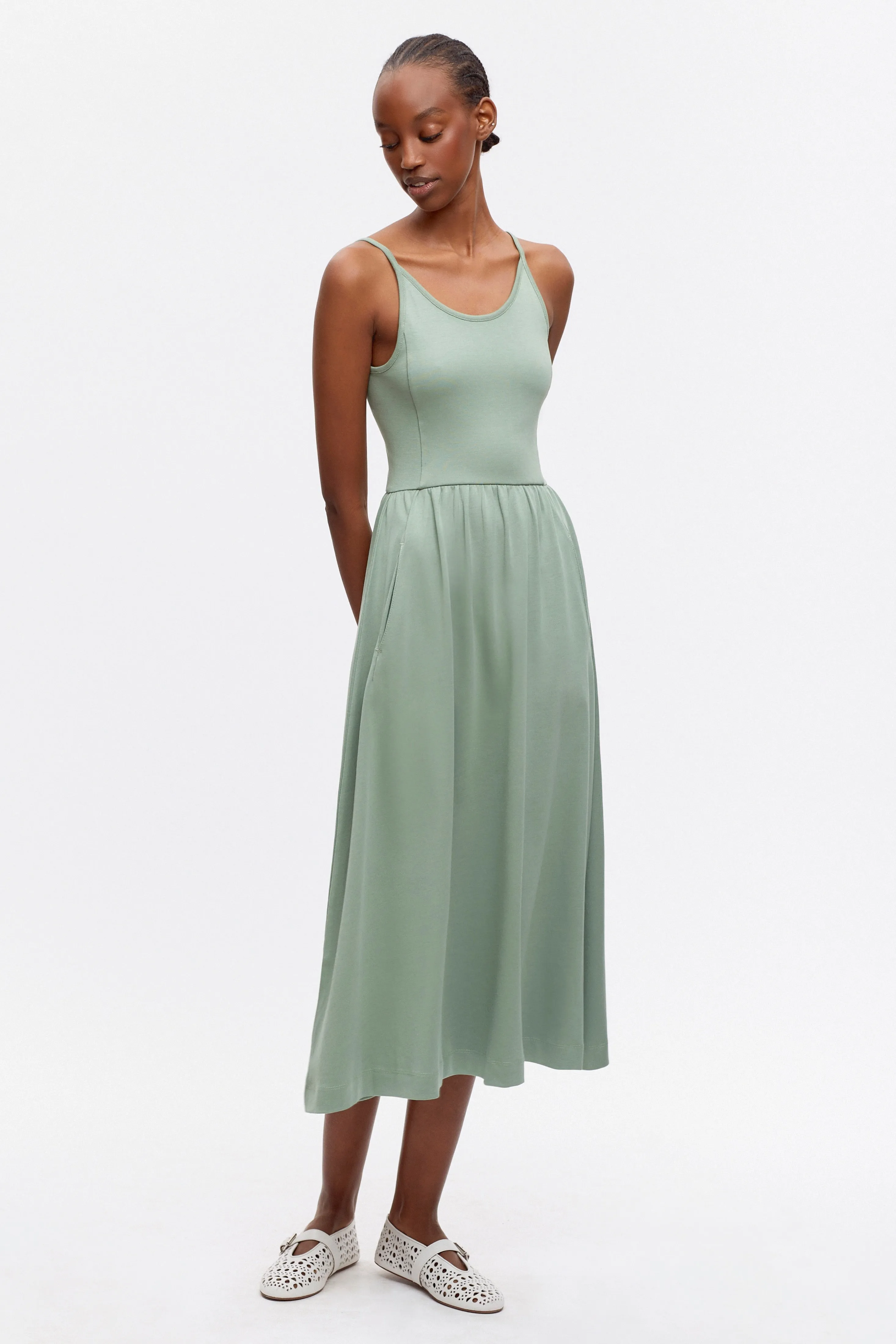 Women's Ballet Dress in Hedge Green