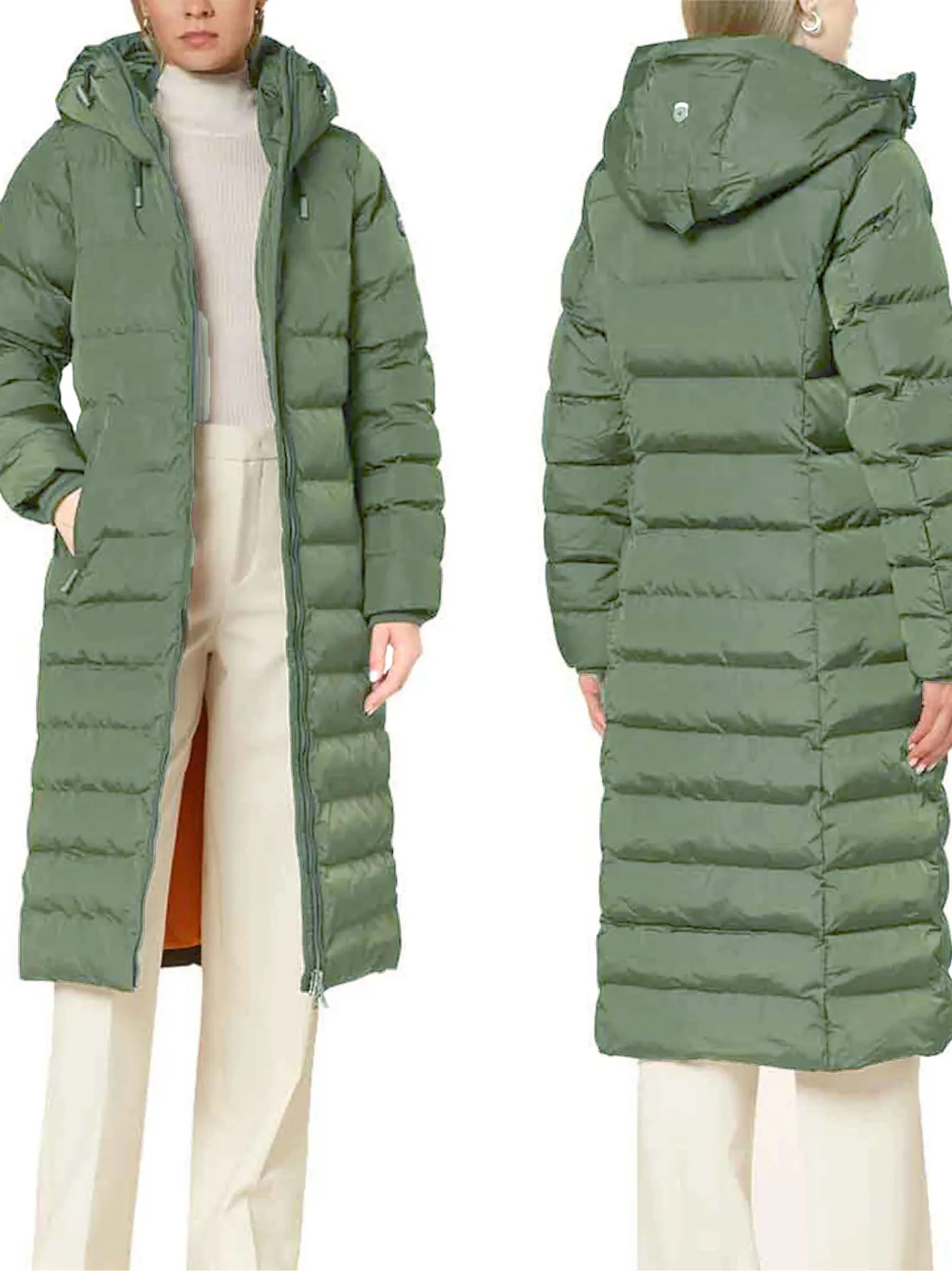 Women's Quilted Puffer Coat,Olive