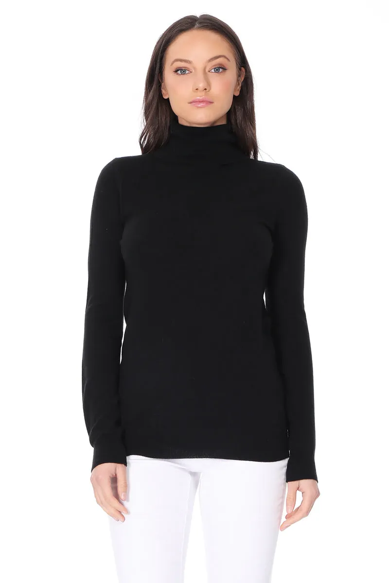 YEMAK Women's Classic Fitted Long Sleeve Turtleneck Pullover Sweater MK3349 (S-L)